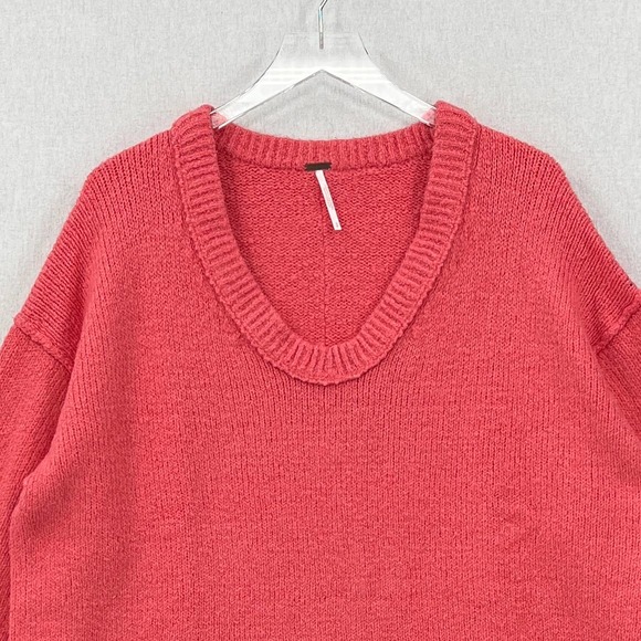 FREE PEOPLE Sweater Womens Small Pink Brookside Tunic Pullover Oversized Slouchy - Picture 5 of 16